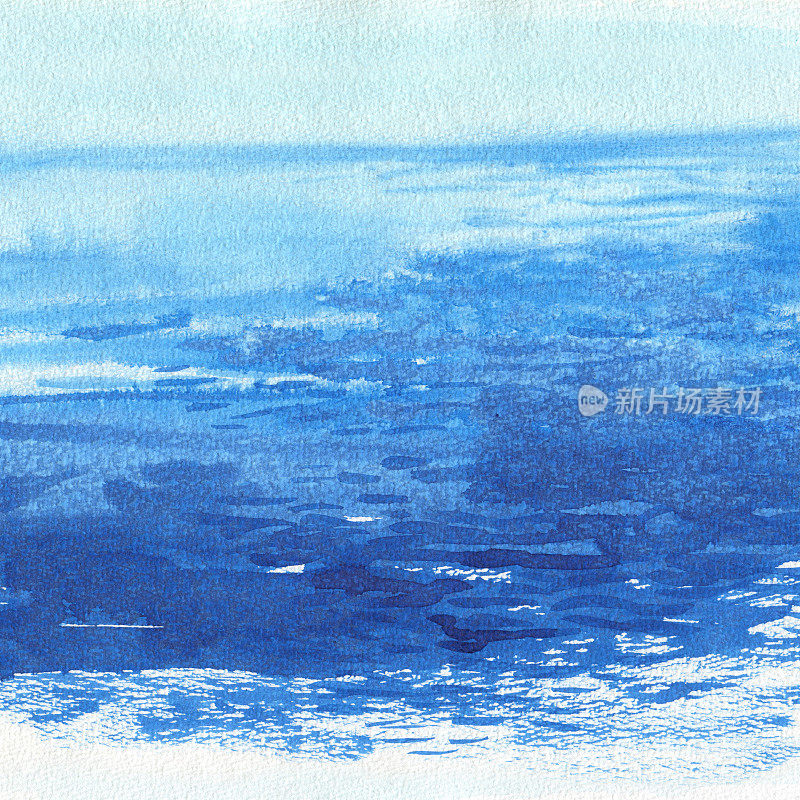 Ocean watercolor hand painting illustration